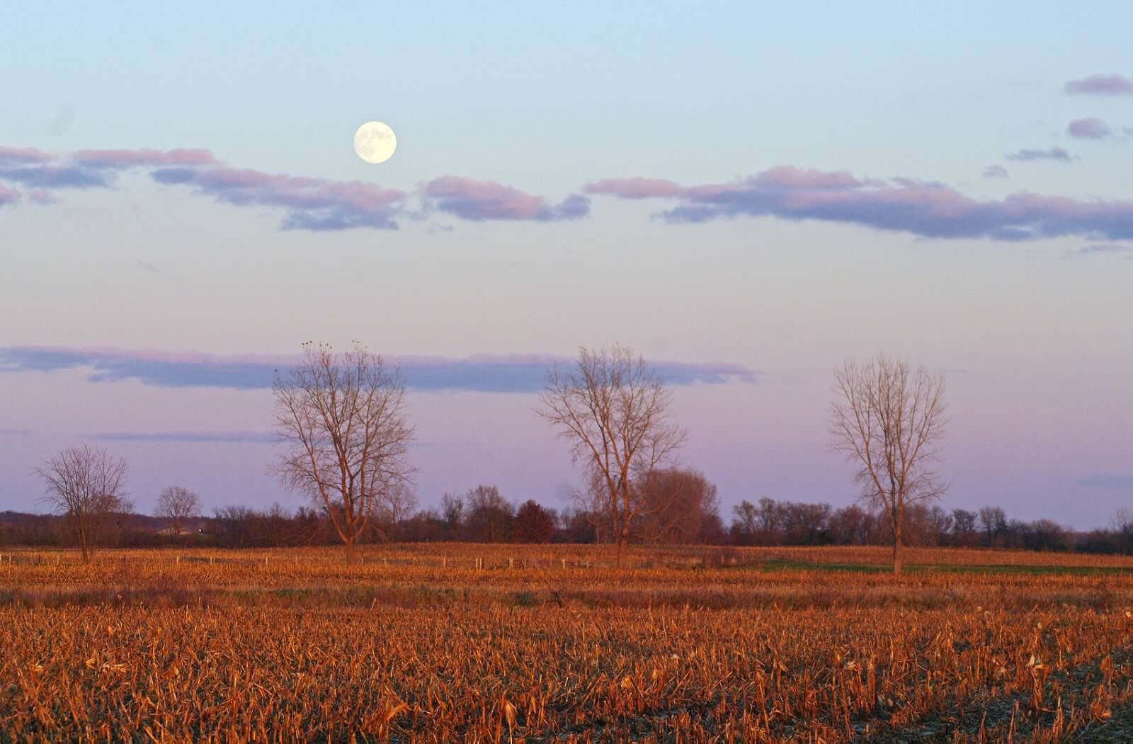 Sunset over farm sold by our Illinois Farm Brokers